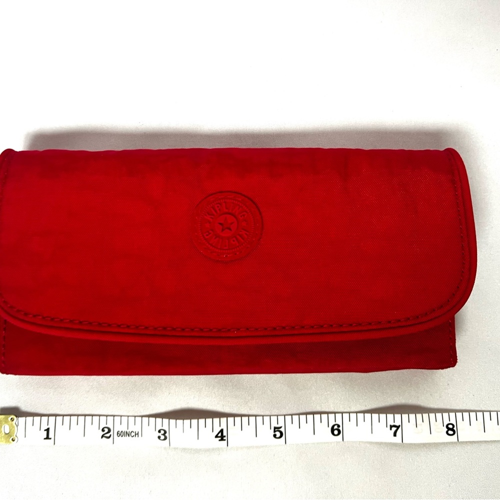 Kipling Red RFID Nylon Travel Wallet Organizer | Card Holder Zip Coin Purse - Picture 8 of 10
